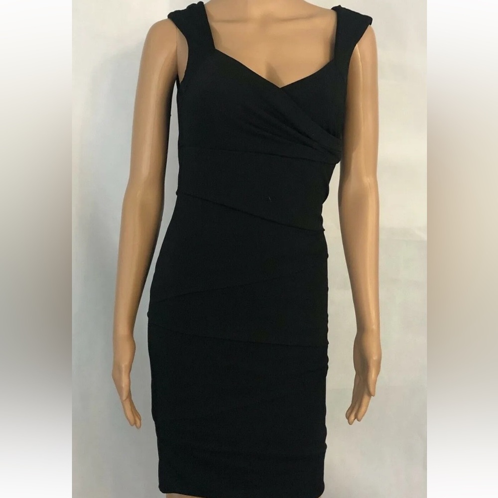 White House Black Market Black Dress Size 2 Slimming Ruffled Cocktail Dress